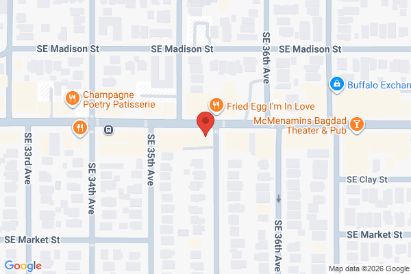 Map showing location of Golden Hour Coffee Co.