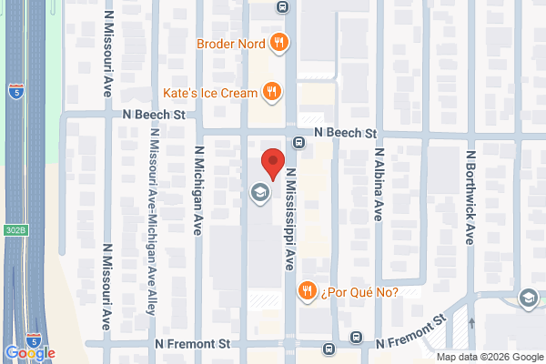 Map showing location of 3639 N Mississippi Ave