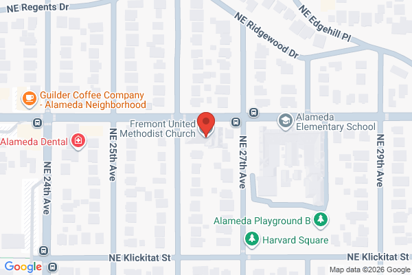 Map showing location of Fremont United Methodist Church
