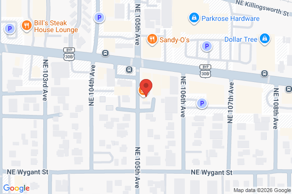 Map showing location of Parkrose Coffee Shop