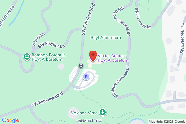 Map showing location of Visitor Center - Hoyt Arboretum